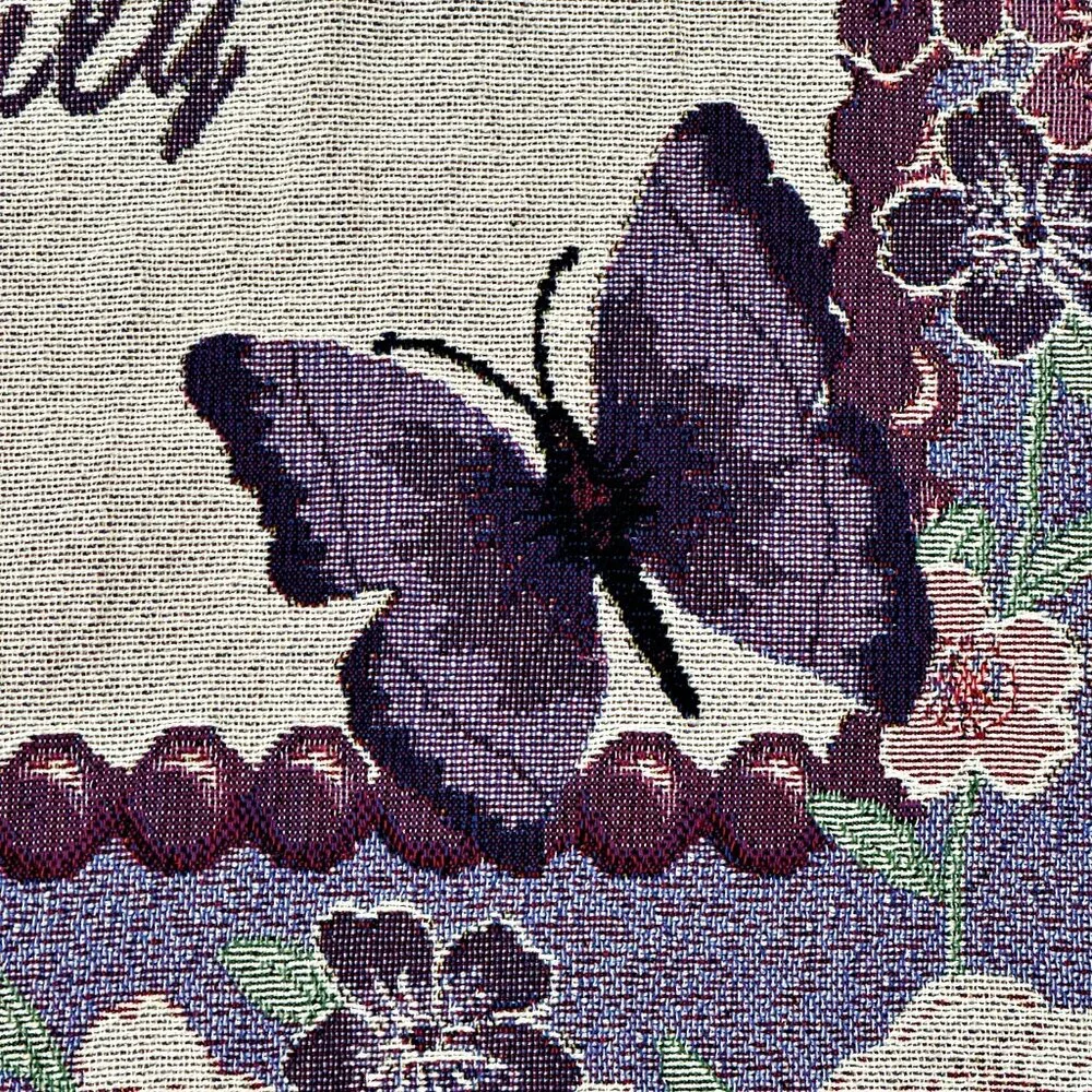 Great Grandmothers Love Woven Tapestry Style Throw Blanket Purple Butterflies